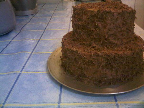 Two Tiered Chocolate Wedding Cake