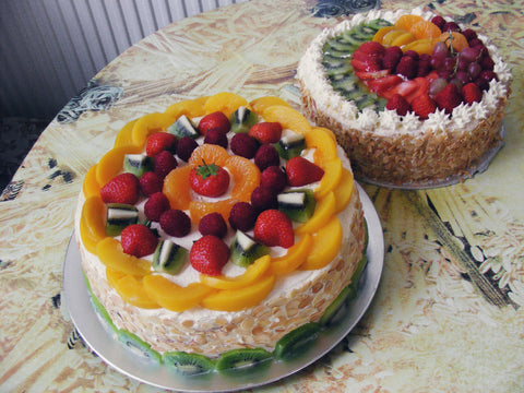 Fresh Fruit and Cream Birthday Cake